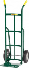Little Giant - 800 Lb Capacity 49" OAH Hand Truck - 12 x 14" Base Plate, Dual Handle, Steel, Solid Rubber Wheels - Americas Industrial Supply
