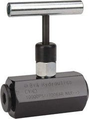 Value Collection - 3/8-18 Inlet Steel Hydraulic Control Valve - 3/8-18 Thread, 10,000 psi, 1.45" Wide x 2.52" Long - Americas Industrial Supply