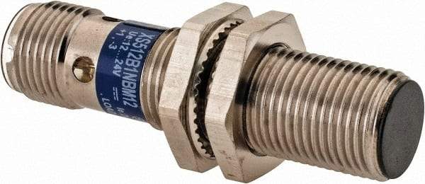 Telemecanique Sensors - NPN, NC, 2mm Detection, Cylinder Shielded, Inductive Proximity Sensor - 3 Wires, IP67, IP69K, 12 to 24 VDC, M12x1 Thread, 50mm Long x 0.71 Inch Wide - Americas Industrial Supply