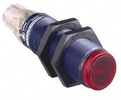 Telemecanique Sensors - 4 Pin M12 Connector, 4m Nominal Distance, Shock and Vibration Resistant, Retroreflective Photoelectric Sensor - 12 to 24 VDC, 500 Hz, PBT, 2.36 Inch Long x 0.71 Inch Wide - Americas Industrial Supply