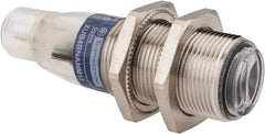 Telemecanique Sensors - 4 Pin M12 Connector, 0.1m Nominal Distance, Shock and Vibration Resistant, Diffused Photoelectric Sensor - 12 to 24 VDC, 500 Hz, Nickel Plated Brass, 2.36 Inch Long x 0.71 Inch Wide - Americas Industrial Supply