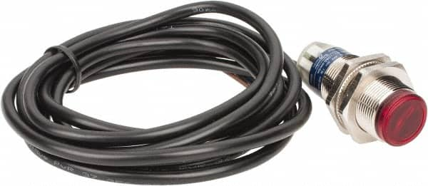 Telemecanique Sensors - Cable Connector, 2m Nominal Distance, Shock and Vibration Resistant, Polarized Retroreflective Photoelectric Sensor - 12 to 24 VDC, 500 Hz, Nickel Plated Brass, 1.89 Inch Long x 0.71 Inch Wide - Americas Industrial Supply