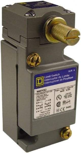 Square D - SPDT, 2NC/2NO, 600 Volt Screw Terminal, Rotary Head Actuator, General Purpose Limit Switch - 1, 2, 4, 6, 12, 13, 6P NEMA Rating, IP67 IPR Rating - Americas Industrial Supply