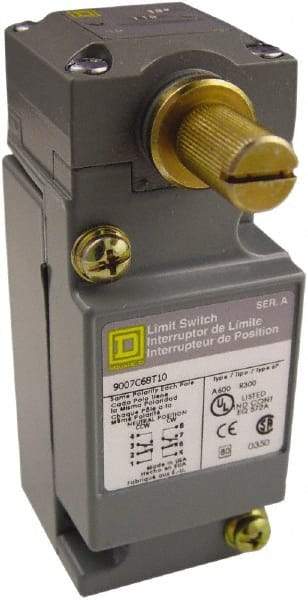 Square D - DPDT, NC/NO, 600 VAC at 1.20 Amp, 600 VDC at 0.10 Amp, Screw Terminal, Rotary Head Actuator, General Purpose Limit Switch - 1, 2, 4, 6, 12, 13, 6P NEMA Rating, IP66 IPR Rating - Americas Industrial Supply