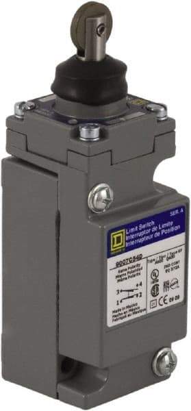 Square D - SPDT, NC/NO, 600 Volt Screw Terminal, Roller Plunger Actuator, General Purpose Limit Switch - 1, 2, 4, 6, 12, 13, 6P NEMA Rating, IP67 IPR Rating - Americas Industrial Supply