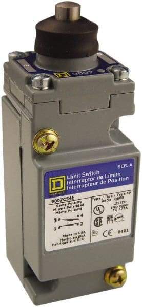 Square D - SPDT, NC/NO, Multiple VDC Levels, Screw Terminal, Plunger Actuator, General Purpose Limit Switch - 1, 2, 4, 6, 12, 13, 6P NEMA Rating, IP66 IPR Rating - Americas Industrial Supply