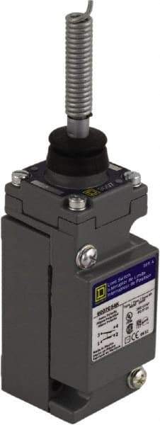Square D - SPDT, NC/NO, 600 VAC at 1.20 Amp, 600 VDC at 0.10 Amp, Screw Terminal, Steel Spring Actuator, General Purpose Limit Switch - 1, 2, 4, 6, 12, 13, 6P NEMA Rating, IP66 IPR Rating - Americas Industrial Supply