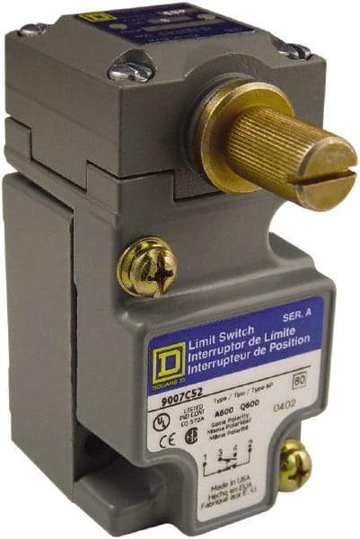 Square D - SPDT, NC/NO, Multiple VAC Levels, Screw Terminal, Rotary Head Actuator, General Purpose Limit Switch - 1, 2, 4, 6, 12, 13, 6P NEMA Rating, IP66 IPR Rating - Americas Industrial Supply