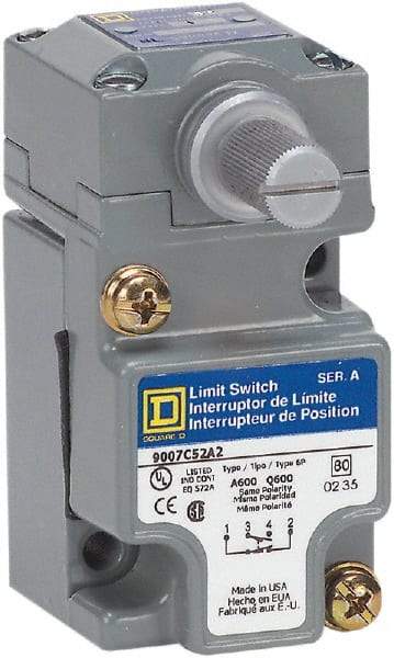 Square D - SPDT, NC/NO, Multiple VAC Levels, Screw Terminal, Rotary Head Actuator, General Purpose Limit Switch - 1, 2, 4, 6, 12, 13, 6P NEMA Rating, IP66 IPR Rating - Americas Industrial Supply