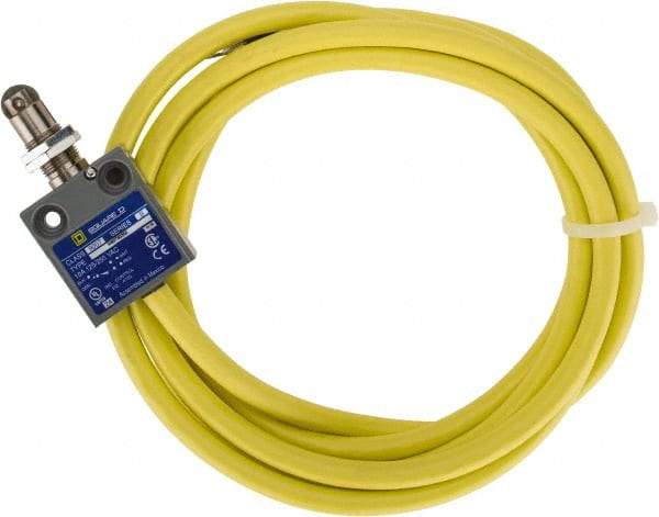 Square D - SPDT, NC/NO, Multiple VDC Levels, Prewired Terminal, Parallel Roller Plunger Actuator, General Purpose Limit Switch - 1, 2, 4, 6, 6P NEMA Rating, IP67 IPR Rating, Bushing Mount, 80 Ounce Operating Force - Americas Industrial Supply