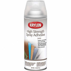 Krylon - 11 oz Aerosol Clear Spray Adhesive - High Tack, 120°F Heat Resistance, 15 Sq Ft Coverage, High Strength Bond, 120 min Max Bonding Time, Flammable - Americas Industrial Supply