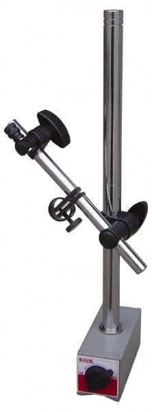 SPI - 160 Lb Magnetic Force, Fine Adjustment Indicator Positioner & Holder with Base - Post & Adjustable Rod, Rectangular Base, 2-1/8" Base Height, 4-1/2" Base Length, 2" Base Width - Americas Industrial Supply