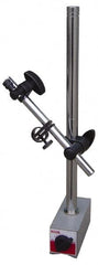 SPI - 160 Lb Magnetic Force, Fine Adjustment Indicator Positioner & Holder with Base - Post & Adjustable Rod, Rectangular Base, 2-1/8" Base Height, 4-1/2" Base Length, 2" Base Width - Americas Industrial Supply
