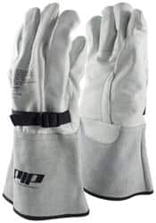Novax - Class 1 - 4, Size XL (10), 14" Long, Grain Goatskin Leather Protector - Natural, Not for Electrical Protection (ASTM F696-02), Wear Over Rubber Insulating Gloves, ASTM F696-02 - Americas Industrial Supply