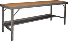 Durham - 60 Wide x 36" Deep x 26" High, Steel Workbench - Folding Legs, Gray - Americas Industrial Supply