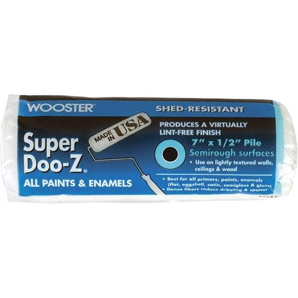 Wooster Brush - 1/2" Nap, 7" Wide Paint Roller Cover - Semi-Rough Texture, Woven - Americas Industrial Supply