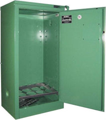 Securall Cabinets - 1 Door, Green Steel Standard Safety Cabinet for Flammable and Combustible Liquids - 46" High x 23" Wide x 18" Deep, Self Closing Door, 3 Point Key Lock, D, E Cylinder Capacity - Americas Industrial Supply