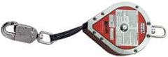 Miller - 20' Long, 310 Lb Capacity, Polyester Webbing Self-Retracting Lifeline - Swivel Locking Snap Hook Connector with Load Indicator, Stainless Steel Swivel/Self-Locking Carabiner Connector - Americas Industrial Supply