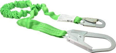 Miller - 6' Long, 310 Lb Capacity, 1 Leg Locking Snap Hook Harness Shock Absorbing Lanyard - 1" Diam, Polyester Webbing, Locking Rebar Hook Anchorage Connection - Americas Industrial Supply