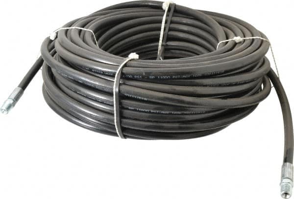 Value Collection - 1/4" ID x 1/2" OD, 4,400 Working psi, Black Thermoplastic Polyurethane Sewer Hose - 100' Long, -40 to 160°F - Americas Industrial Supply
