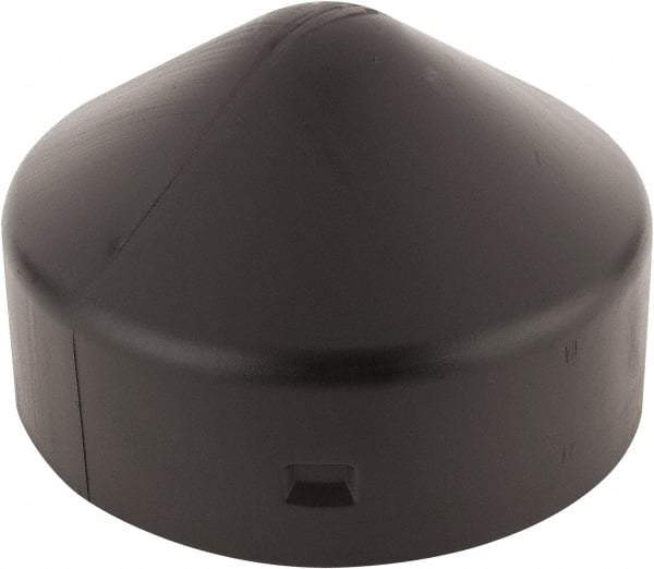 Eagle - 7-1/2" Wide x 7-1/2" Deep x 7-1/2" High, 6-5/8" Bollard Cap - Black, HDPE, 1 Lb, Smooth Surface - Americas Industrial Supply