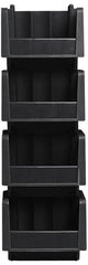 Akro-Mils - 8-7/8" Deep, Black Polypropylene Hopper Stacking Bin - 5" High x 6-5/8" Wide x 8-7/8" Long - Americas Industrial Supply