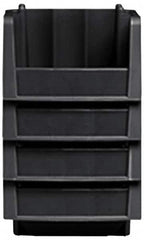 Akro-Mils - 11-7/8" Deep, Black Polypropylene Hopper Stacking Bin - 7" High x 8-3/8" Wide x 11-7/8" Long - Americas Industrial Supply