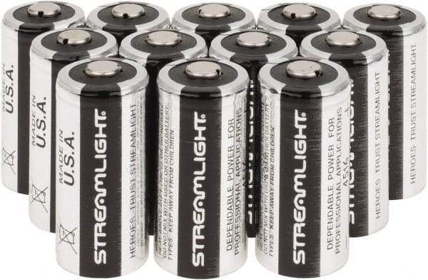 Streamlight - Size 123A, Lithium, 12 Pack, Standard Battery - 3 Volts - Americas Industrial Supply