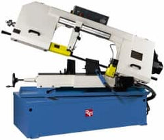 Rong Fu - 5 x 19" Max Capacity, Manual Variable Speed Pulley Horizontal Bandsaw - 30 to 120 & 98 to 363 SFPM Blade Speed, 220 Volts, 45°, 3 hp, 3 Phase - Americas Industrial Supply