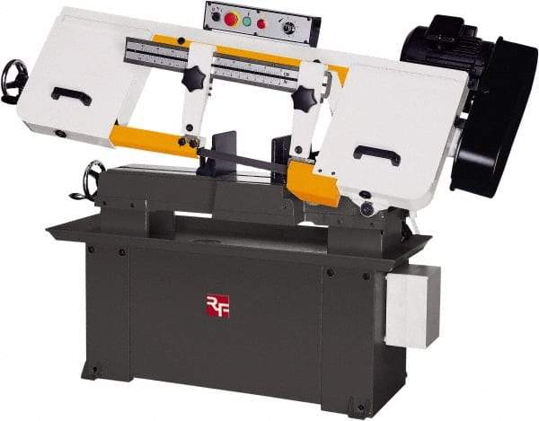 Rong Fu - 5 x 16" Max Capacity, Manual Step Pulley Horizontal Bandsaw - 114, 196, 288 & 377 SFPM Blade Speed, 110 Volts, 45°, 1.5 hp, 1 Phase - Americas Industrial Supply