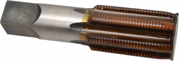 Hertel - 2-8 UNS 6 Flute Bright Finish High Speed Steel Straight Flute Standard Hand Tap - Plug, Right Hand Thread, 7-5/8" OAL, 3-9/16" Thread Length, H6 Limit - Americas Industrial Supply