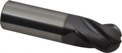 Hertel - 3/4" Diam, 1" LOC, 4 Flute Solid Carbide Ball End Mill - AlTiN Finish, Single End, 3" OAL, 3/4" Shank Diam - Americas Industrial Supply