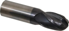 Hertel - 1" Diam, 1-1/2" LOC, 4 Flute Solid Carbide Ball End Mill - AlTiN Finish, Single End, 4" OAL, 1" Shank Diam - Americas Industrial Supply