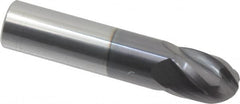 Hertel - 5/8" Diam, 3/4" LOC, 4 Flute Solid Carbide Ball End Mill - AlTiN Finish, Single End, 3" OAL, 5/8" Shank Diam - Americas Industrial Supply