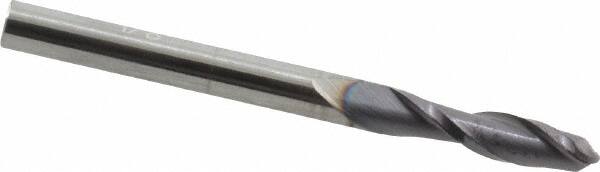 Hertel - 1/8" Diam, 1/2" LOC, 2 Flute Solid Carbide Ball End Mill - AlTiN Finish, Single End, 1-1/2" OAL, 1/8" Shank Diam - Americas Industrial Supply