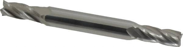 Hertel - 5/16", 3/4" LOC, 3/8" Shank Diam, 3" OAL, 4 Flute, Solid Carbide Square End Mill - Double End, Uncoated, 30° Helix, Centercutting - Americas Industrial Supply