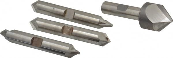 Hertel - 4 Piece 1" Cutter Head Diam, Cobalt Chamfer Mill Set - Americas Industrial Supply