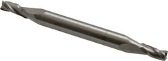 Hertel - 1/8", 1/4" LOC, 3/16" Shank Diam, 2" OAL, 3 Flute, Solid Carbide Square End Mill - Double End, Uncoated, 30° Helix, Centercutting - Americas Industrial Supply