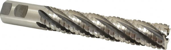 Hertel - 1-1/4" Diam, 6" LOC, 6 Flute Cobalt Roughing & Finishing Square End Mill - Uncoated, 8-1/2" OAL, 1-1/4" Shank Diam, Straight Shank, Non-Centercutting - Americas Industrial Supply