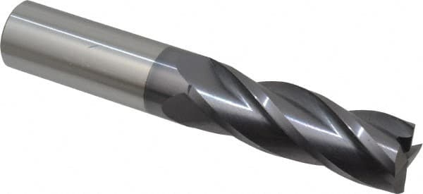 Hertel - 1", 3" LOC, 1" Shank Diam, 5-1/2" OAL, 4 Flute, Solid Carbide Square End Mill - Single End, AlTiN Finish, Spiral Flute, 30° Helix, Centercutting, Right Hand Cut, Right Hand Flute - Americas Industrial Supply