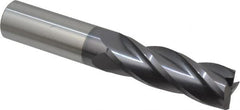 Hertel - 1", 3" LOC, 1" Shank Diam, 5-1/2" OAL, 4 Flute, Solid Carbide Square End Mill - Single End, AlTiN Finish, Spiral Flute, 30° Helix, Centercutting, Right Hand Cut, Right Hand Flute - Americas Industrial Supply