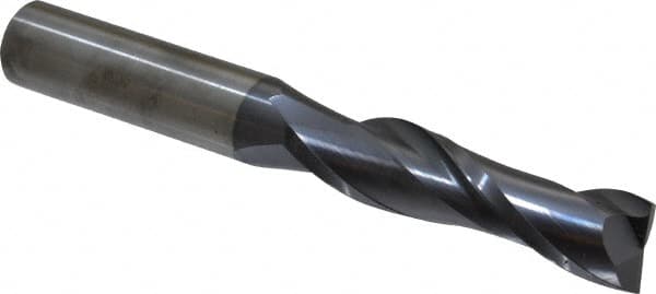 Hertel - 3/4", 3" LOC, 3/4" Shank Diam, 6" OAL, 2 Flute, Solid Carbide Square End Mill - Single End, AlTiN Finish, 30° Helix, Centercutting, Right Hand Cut - Americas Industrial Supply