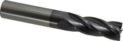 Hertel - 3/4", 2-1/4" LOC, 3/4" Shank Diam, 5" OAL, 4 Flute, Solid Carbide Square End Mill - Single End, AlTiN Finish, Spiral Flute, 30° Helix, Centercutting, Right Hand Cut, Right Hand Flute - Americas Industrial Supply