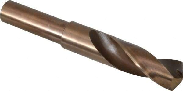 Hertel - 29/32" Drill, 118° Point, Cobalt Silver Deming & Reduced Shank Drill Bit - Bright Finish, 6" OAL, Flats on Shank, 3" Flute Length - Americas Industrial Supply