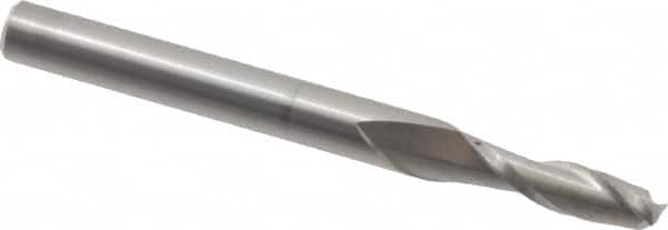 Hertel - 5/32", 9/16" LOC, 3/16" Shank Diam, 2" OAL, 2 Flute, Solid Carbide Square End Mill - Single End, Uncoated, 30° Helix, Centercutting, Right Hand Cut - Americas Industrial Supply