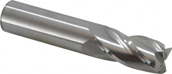 Hertel - 3/4", 1-1/2" LOC, 3/4" Shank Diam, 4" OAL, 4 Flute, Solid Carbide Square End Mill - Single End, Uncoated, 30° Helix, Centercutting, Right Hand Cut - Americas Industrial Supply