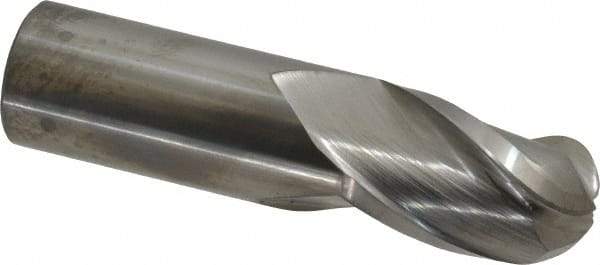 Hertel - 1" Diam, 1-1/2" LOC, 3 Flute Solid Carbide Ball End Mill - Uncoated, Single End, 4" OAL, 1" Shank Diam - Americas Industrial Supply