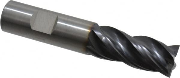 OSG - 3/4", 1-1/2" LOC, 3/4" Shank Diam, 4" OAL, 4 Flute, Solid Carbide Square End Mill - Single End, TiAlN Finish, Spiral Flute, 35° Helix, Right Hand Cut, Right Hand Flute, Series VG441 - Americas Industrial Supply