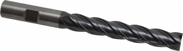 OSG - 1/2", 3" LOC, 1/2" Shank Diam, 5" OAL, 4 Flute, Solid Carbide Square End Mill - Single End, TiAlN Finish, Spiral Flute, 35° Helix, Right Hand Cut, Right Hand Flute, Series VG441 - Americas Industrial Supply