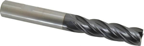 OSG - 5/8", 2-1/4" LOC, 5/8" Shank Diam, 5" OAL, 4 Flute, Solid Carbide Square End Mill - Single End, TiAlN Finish, Spiral Flute, 35° Helix, Right Hand Cut, Right Hand Flute, Series VG441 - Americas Industrial Supply